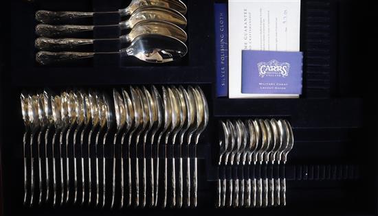 A canteen of Mappin & Webb sterling silver Kings pattern flatware, setting for twelve, approx 145oz (weighable)